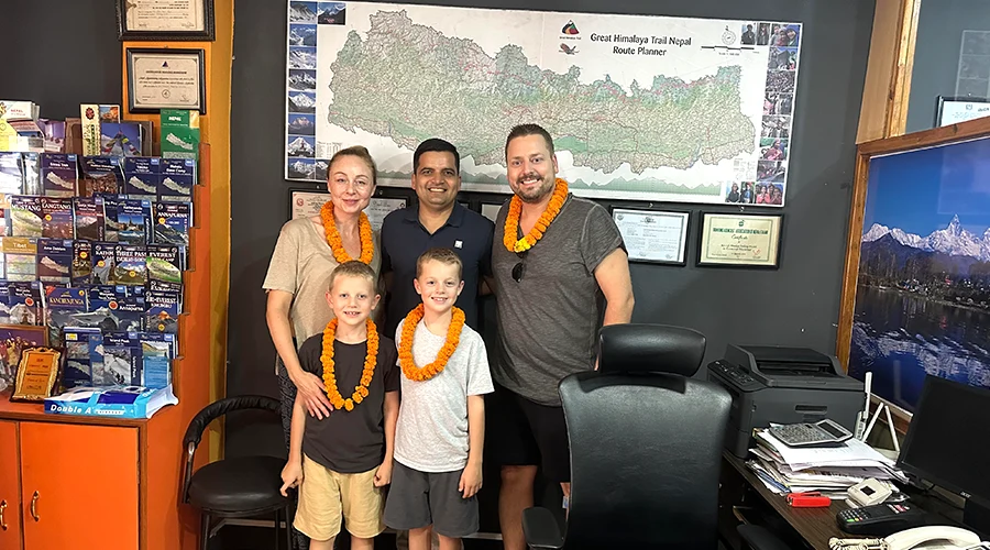 Family from Germany ready for Everest base camp trek