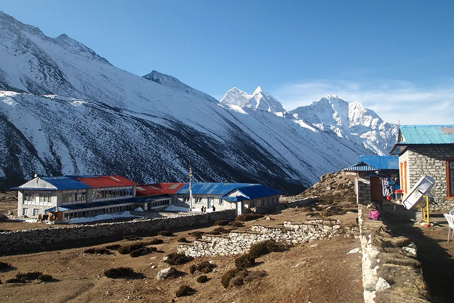 Teahouse and mountains view