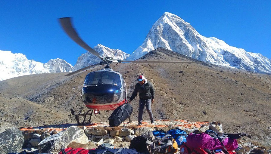 Gorakchep to Lukla Helicopter Flight