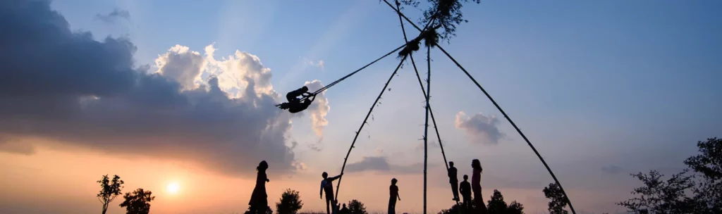 Kids enjoying "Linge Ping" during Dashain Celebration