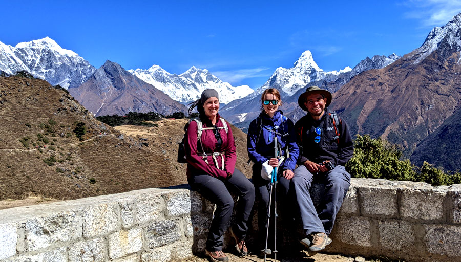 panoramic views of Mount Everest, Lhotse, and Ama Dablam.panoramic views of Mount Everest, Lhotse, and Ama Dablam. 