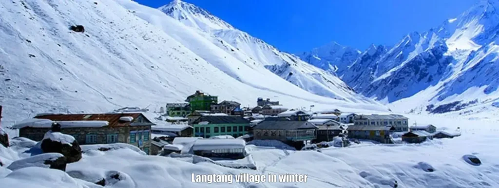 langtang village in winter season