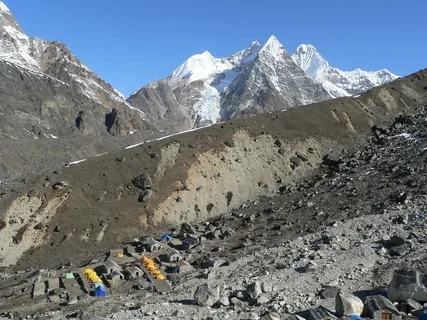 mera peak trek camping under mountains