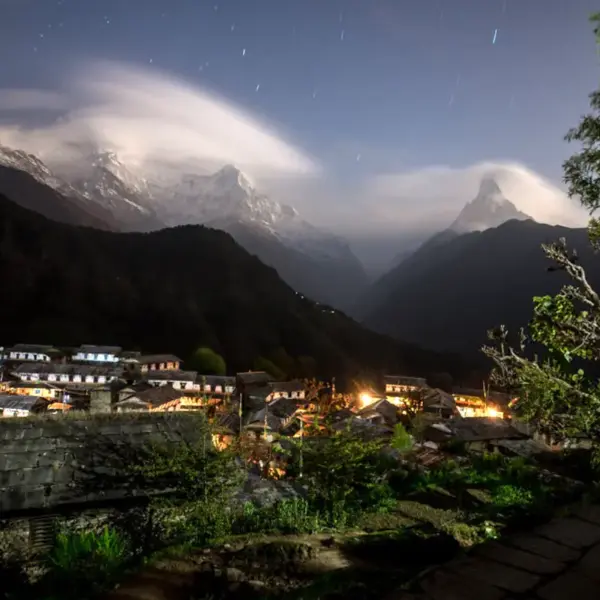 Ghandruk Village, beautifully surrounded by Himalayan peaks