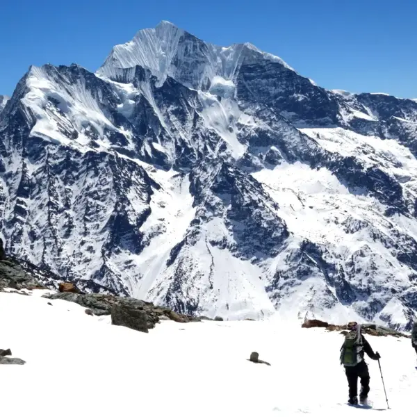 Climber Making the Descent from Yala Peak, Nepal