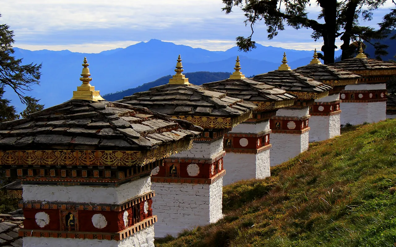 Chortens At Dochula Pass
