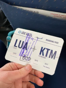 Ticket For The Flight From Lukla To Kathmandu
