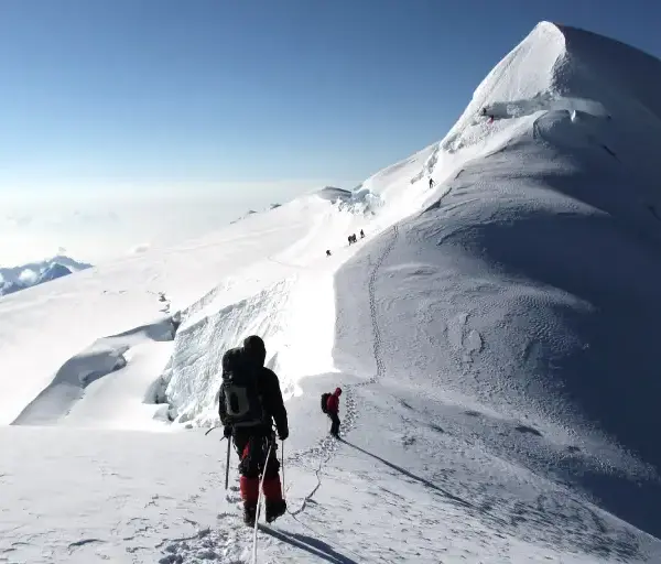 Climbers Heading Towards Mera Central From Mera North