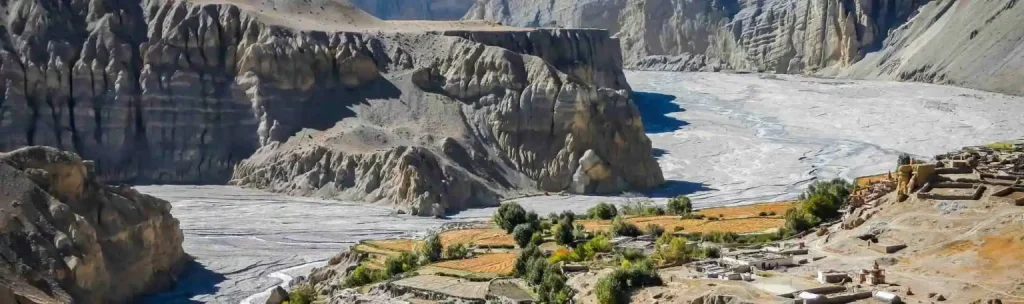Avståndet mellan Kathmandu och Upper Mustang