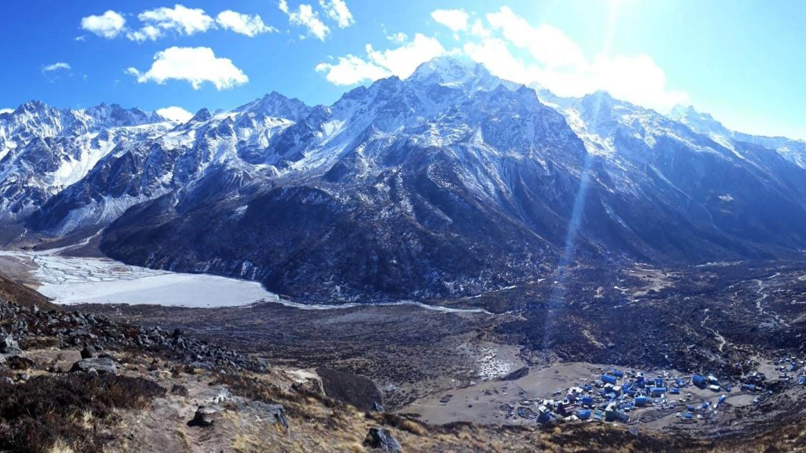 Panorama panorama Kyanjin Gompa